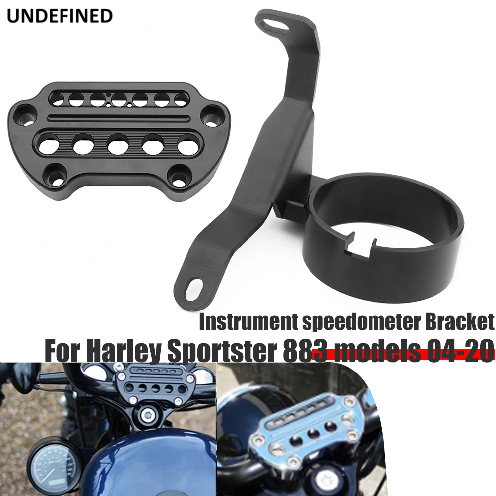 

Speedometer Side Mount Bracket Relocation Cover Housing W/ Handlebar Top Clamps for Harley Sportster 883 XL 2004-2020 Motorcycle