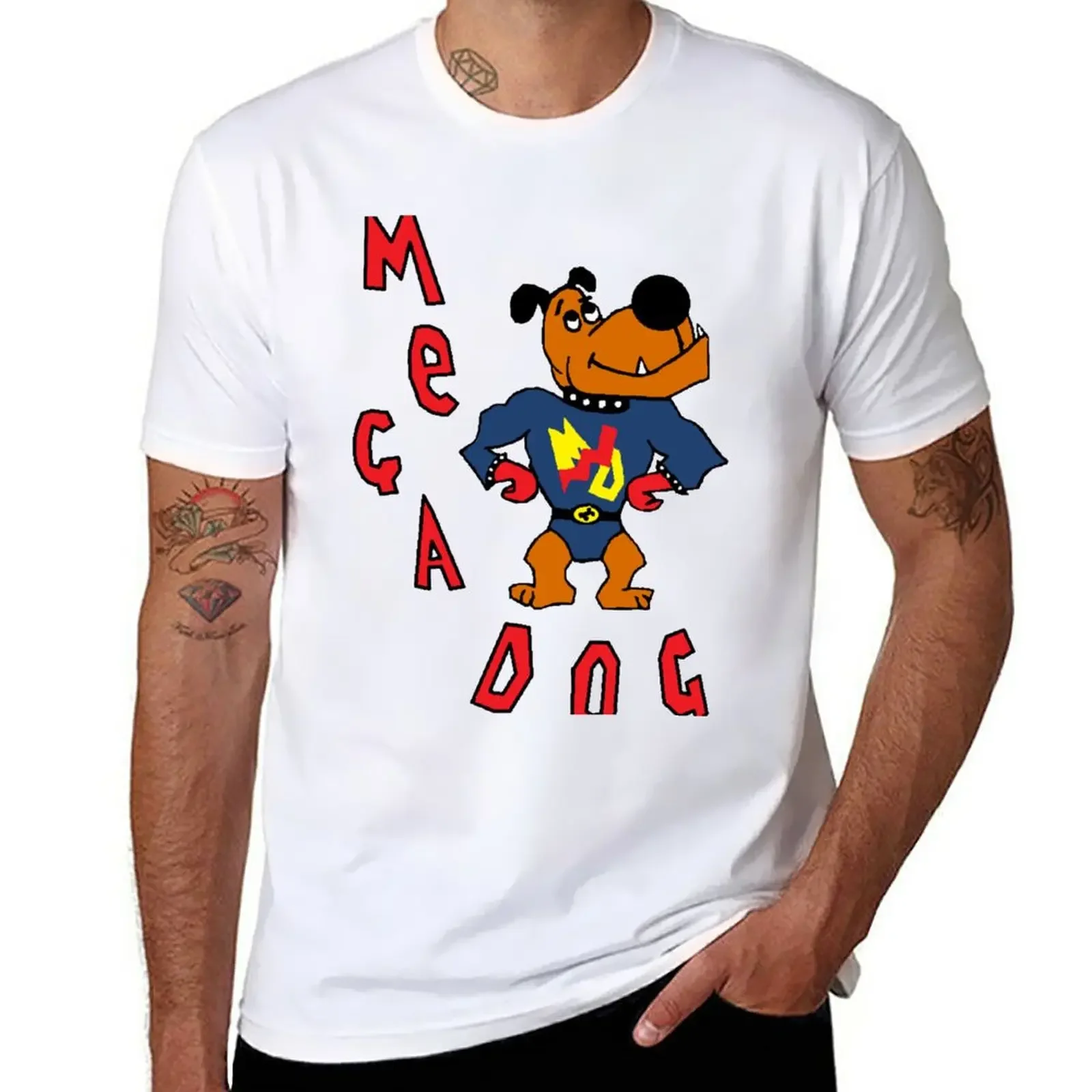 Camiseta gráfica, camiseta vintage para hombre, camiseta gráfica New Skins UK - Sid Jenkins Mega Dog Design, camiseta, ropa para hombre harajuku