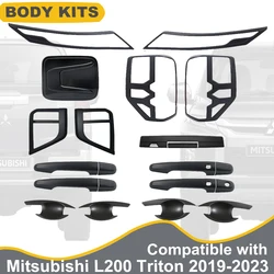 Car Body Kits for Mitsubishi Triton L200 RAM 1200 Strada 2019-2023 ABS Matter Black Protectors Cover Car Exterior Accessories