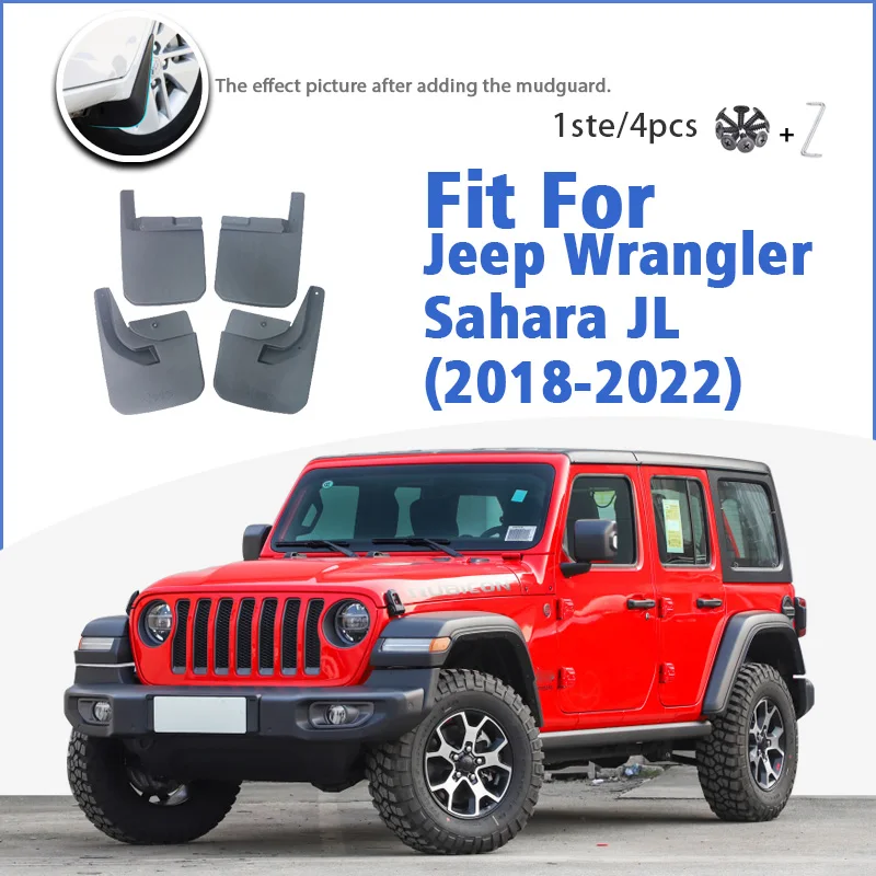 Mudguard For Jeep Wrangler Sahara JL 2018-2022 Front Rear Mudflaps Mudguards Car Accessories Auto Styline Splash Guard Fender