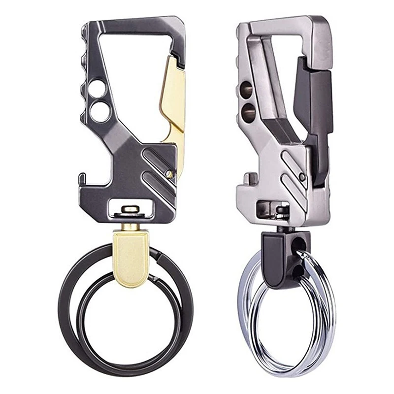 Semplice portachiavi da uomo multifunzionale con clip per cintura in vita, fibbia anti-smarrimento, portachiavi, accessori, portachiavi per auto, apribottiglie
