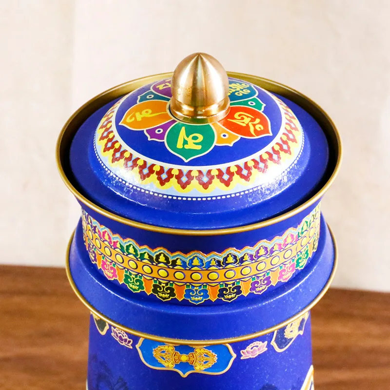 Tibetan Buddhist Supplies Tang Duokuluo Five-element Prayer Wheel Electric Yellow God Wealth Green Tara Prayer Wheel Feng Shui