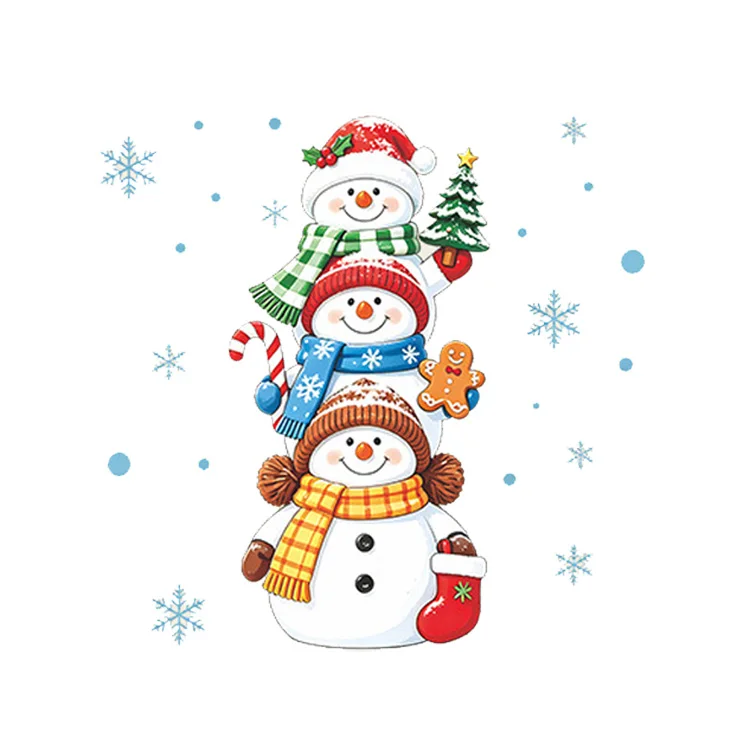 Cartoon Schneemann Schneeflocke Wandaufkleber Weihnachten Wohnzimmer Hintergrund Dekoration Wandbild Heim Festlich Verschönernde Dekor-Aufkleber – Detail 7