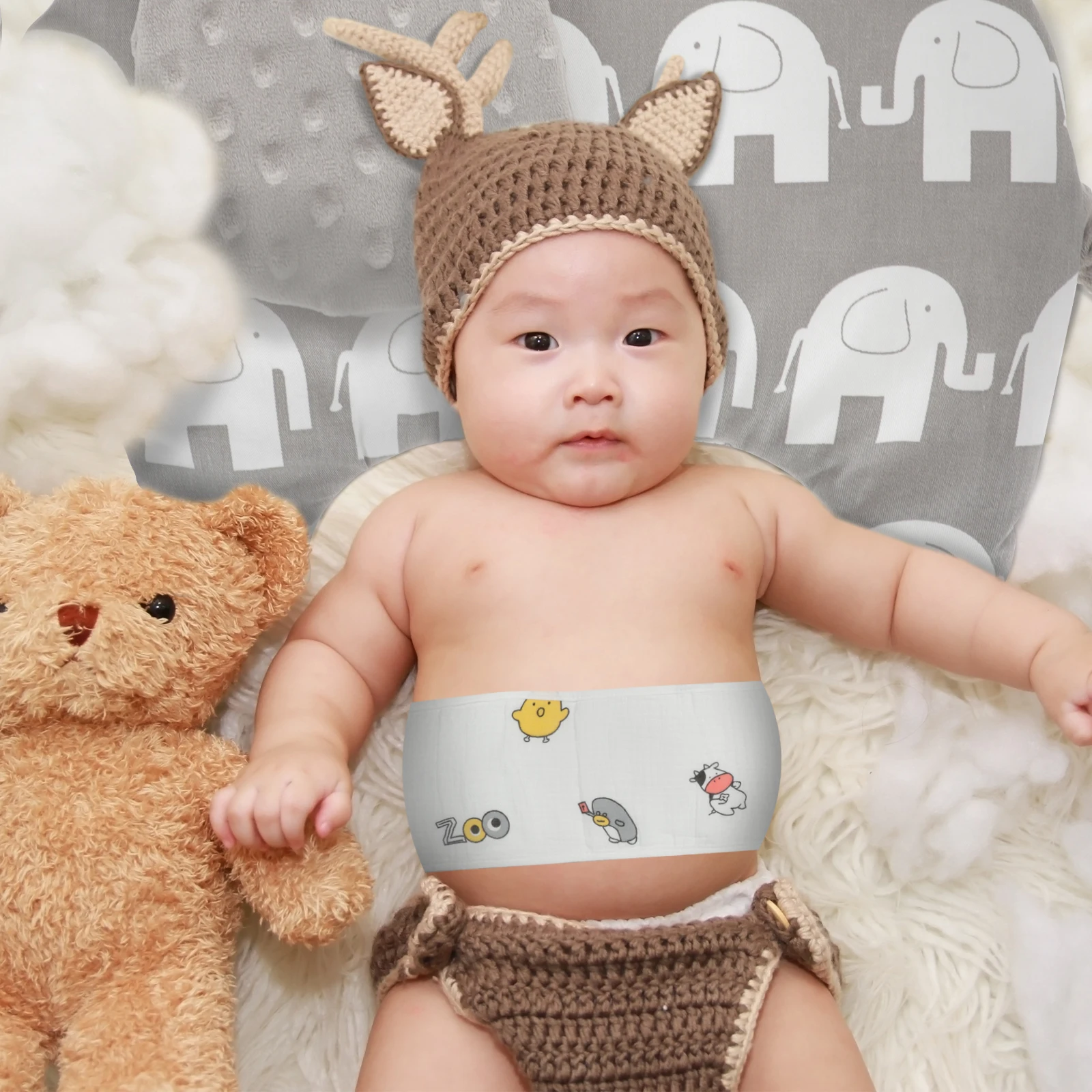 1 stuks babybuikband katoenen baby navelriem verstelbare zachte ademende buikband voor pasgeboren peuter buikbescherming