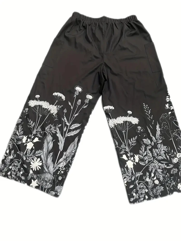 2024 Fashion New Pants Exquisite And Elegant Pants Clothing Ladies Casual Versatile Piano Pattern Printed Wide-legged Pants