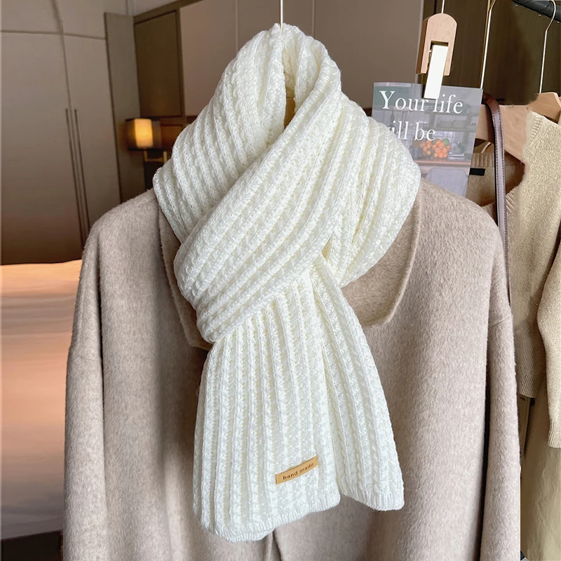 

New Design Thick Knitted Scarf for Women Fashion Winter Warm Scarves Neckercheif Lady Korean Style Neck Tie Bandana E2535