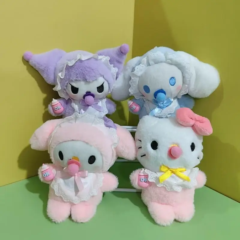 Sanrio Baby Series Schlüsselanhänger Kawaii Hello Kitty My Melody Cinnamoroll 15 cm Plüschpuppe Anhänger Tasche Dekoration Geburtstagsgeschenk