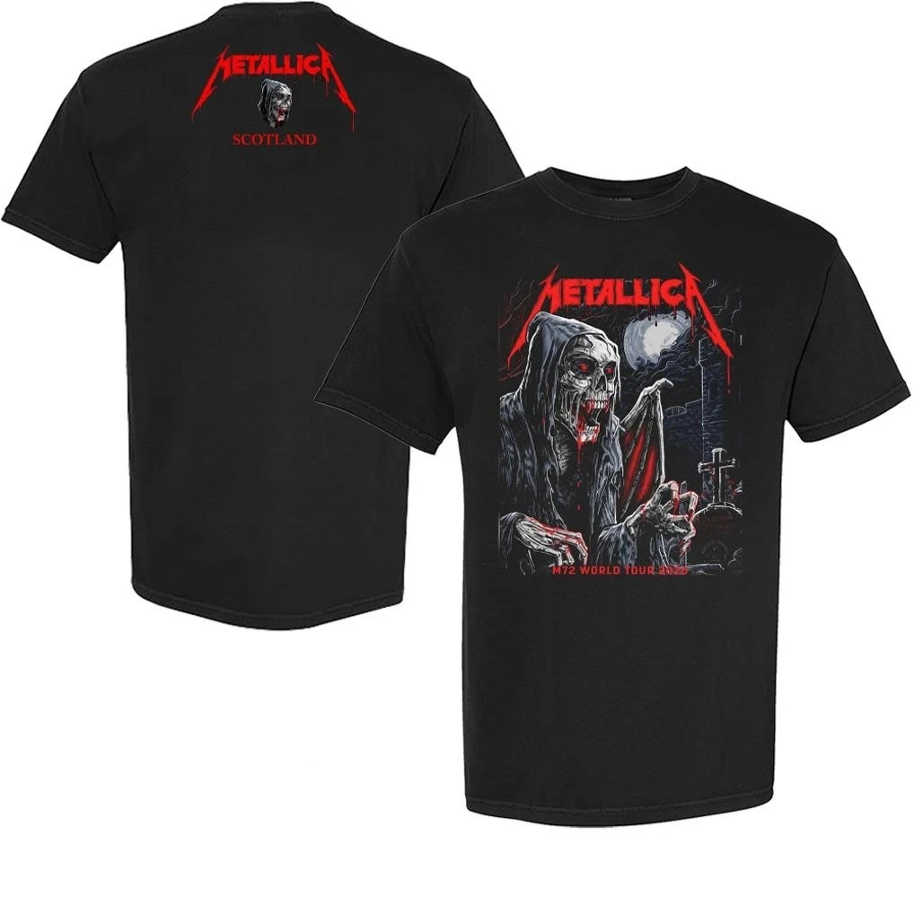 Metallica Band M72 Tour Glasgow 2026 Printed Summer T-shirt 100%Cotton Men's Women's Popular Fashion Oversized Casual Y2k Tshirt