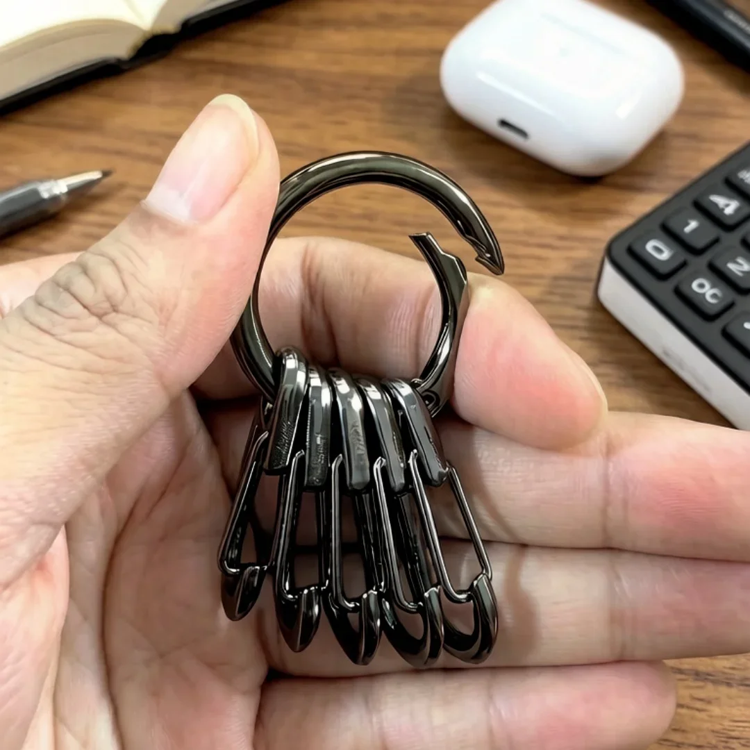 Metall-O-Ring-Federverschlüsse mit 5 Stück Hakenverschlüssen für DIY Öffnbare Runde Karabiner Schlüsselanhänger Clips Hakenverschlüsse Zubehör – Detail 4