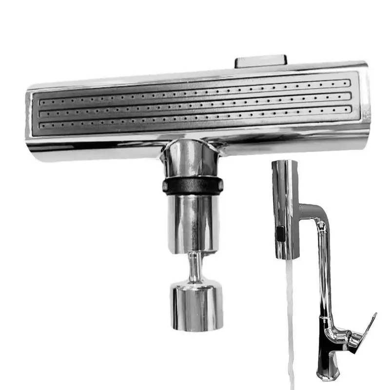 Waterfall Tap 360 Degree Rotatable Wide Spout Faucet Anti-Splash Tap Booster Water Nozzle Connector For Home Kitchen