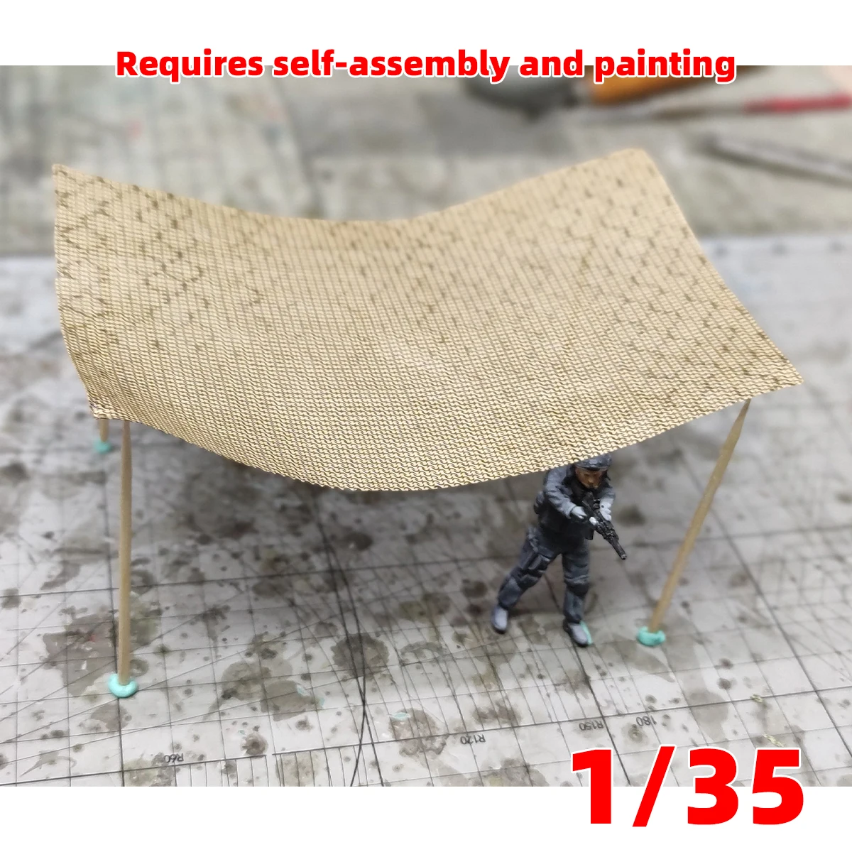 Anti-Stretch-Beschichtungspapier Tarnnetz für Modellpanzer Gepanzerte Fahrzeuge Militär-Miniatur-Diorama 1/48 1/72 1/35 – Detail 4