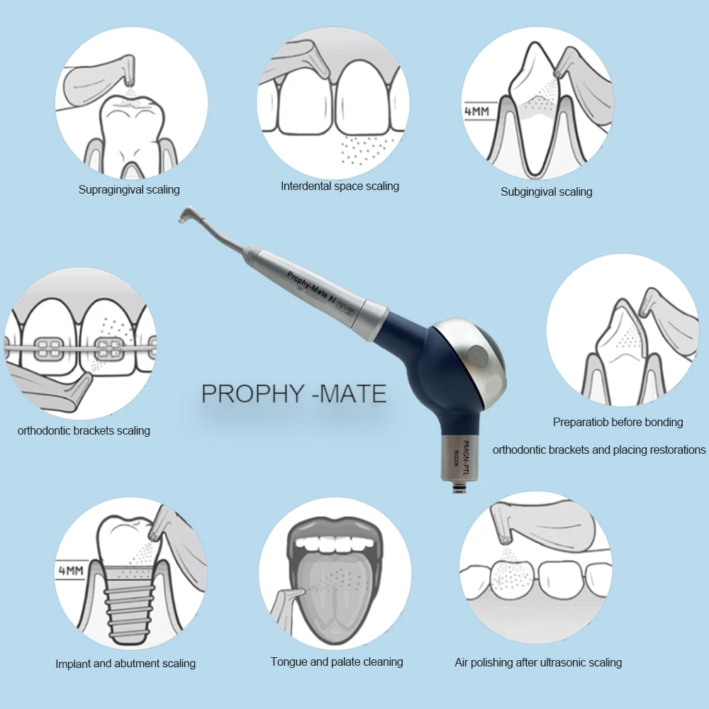 De ntal equipamento dentista polidor de ar higiene profilaxia jato dentes polimento odontologia de ntal handpiece de ntal cadeira