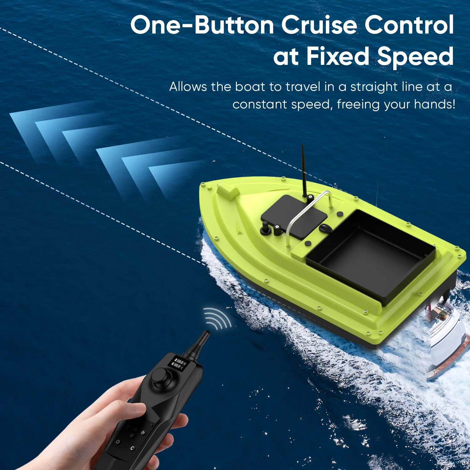 D36 RCフィッシングベイトボート、魚群探知機搭載で水深と水温を検知、鯉釣り用、自動航行、クルーズコントロール機能付き