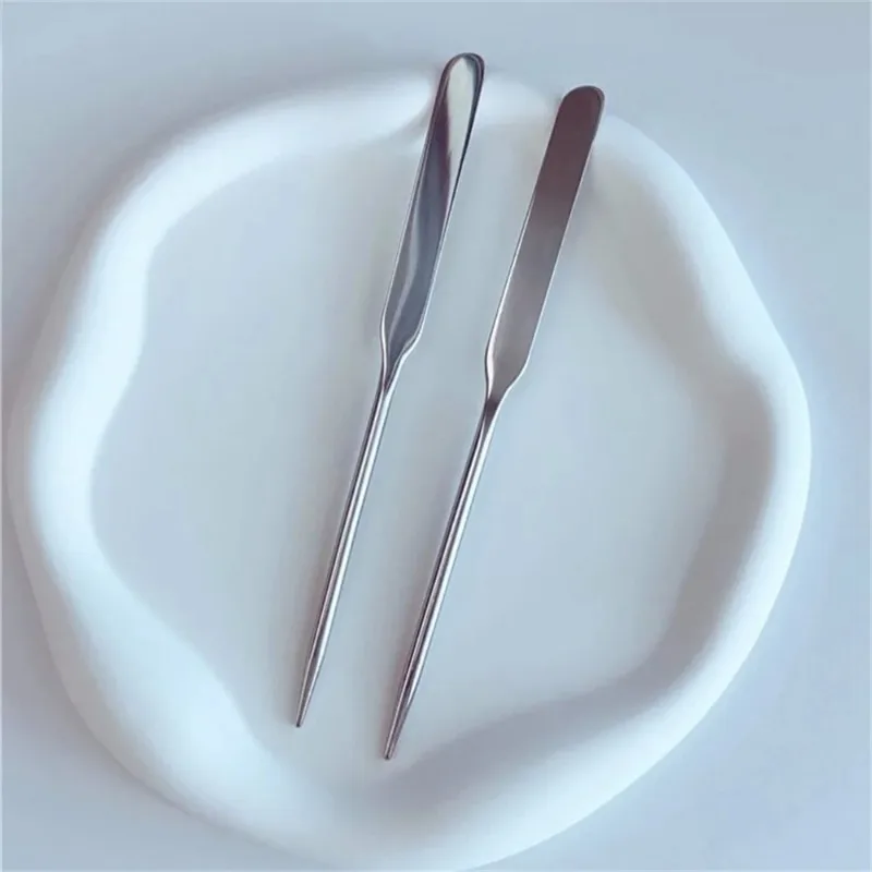 1 セットステンレス鋼メイクアップファンデーションシャベル化粧品リングパレットカラーバーマスクスクレーパー変更美容メイクツール