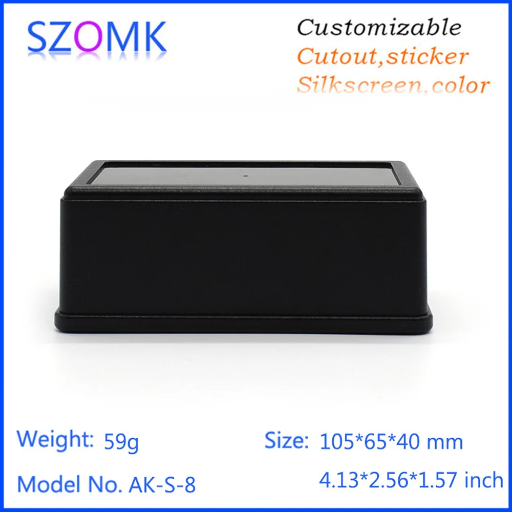 Hot selling black equipment diy shell enclosure (1Pcs) 105*65*40mm szomk plastic pcb enclosure electronics box pcb outlet boxes