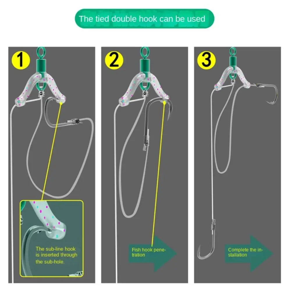 

Y-Shaped Swivel Ring Fishing Subline Splitter Divider Three-fork Fishing Tackle Connector Space Beans Wire Clamps
