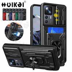 Slide Camera Card Case For Xiaomi 12T 12 Pro 12X A1 Redmi Note 12 11T Pro Poco X5 F4 X4 Note 10S Detachable Holder Lens Bracket