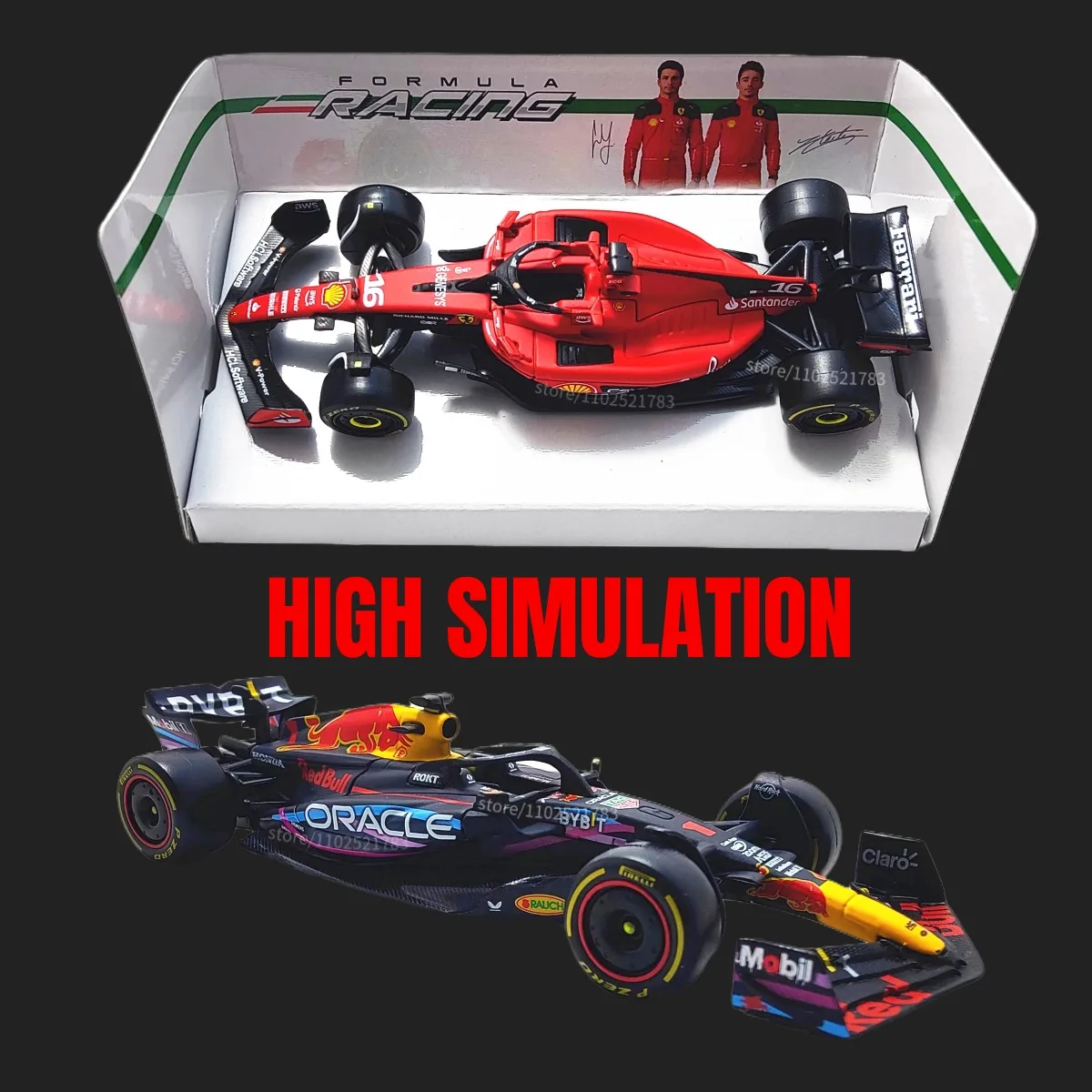 Bburago 1:43 F1 Racing Car model Scale Replica Red Bull Ferrari Mercedes Vehicle Miniature Xmas Kids Toys Gift for Boy Friend