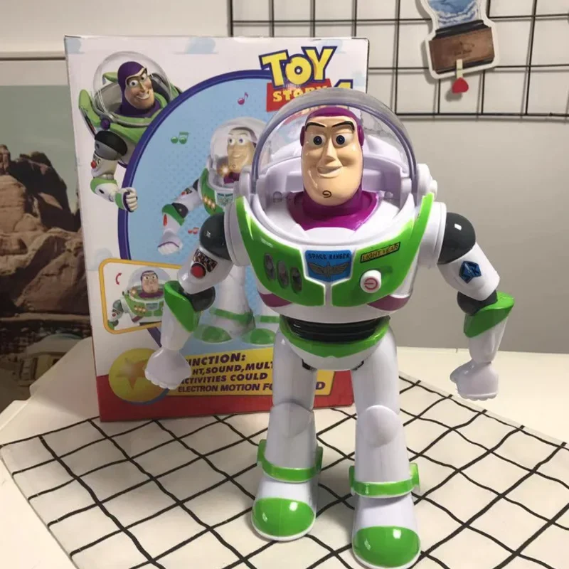 Disney 33cm Pixar Toy Story 4 Buzz Lightyear parlante figuras de acción cuerpo de tela modelo muñeca colección limitada juguetes de adorno regalo