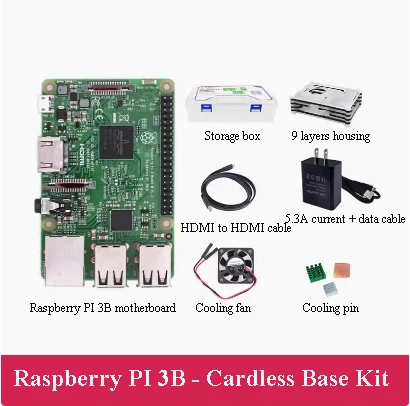 

Raspberry PI 3B development board cardless base kit