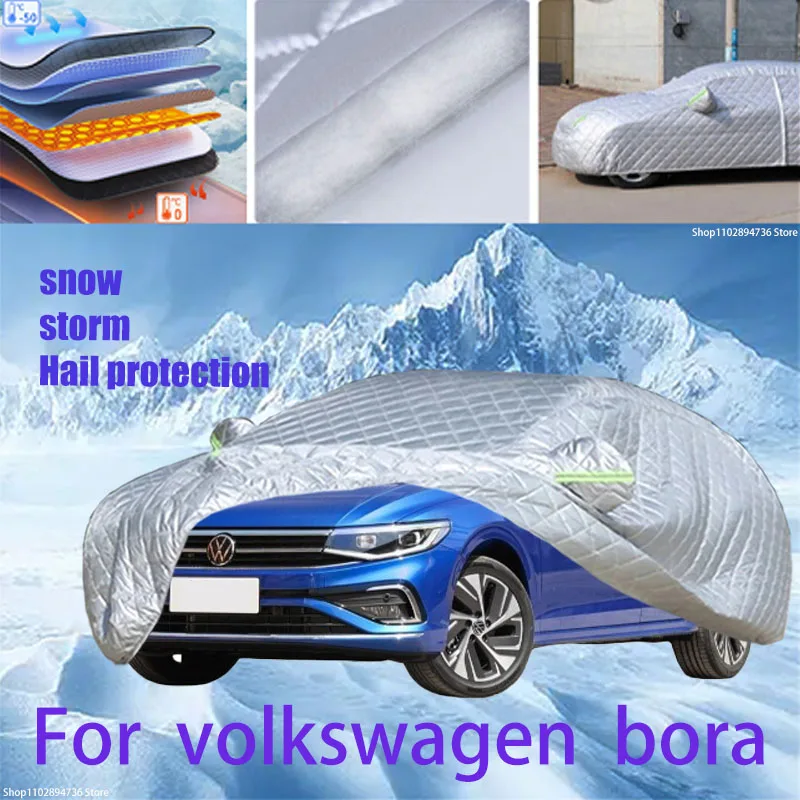 

For volkswagen bora Outdoor Cotton Thickened Awning For Car Anti Hail Protection Snow Covers Sunshade Waterproof Dustproof