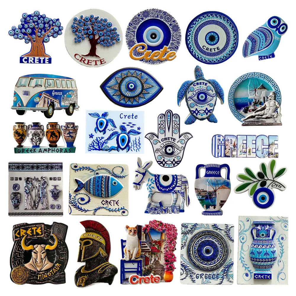 أوروبا اليونان كريت ثلاثية الأبعاد مغناطيس الثلاجة السياحة تذكارية مغناطيس الثلاجة ملصق جمع الحرف اليدوية الديكور