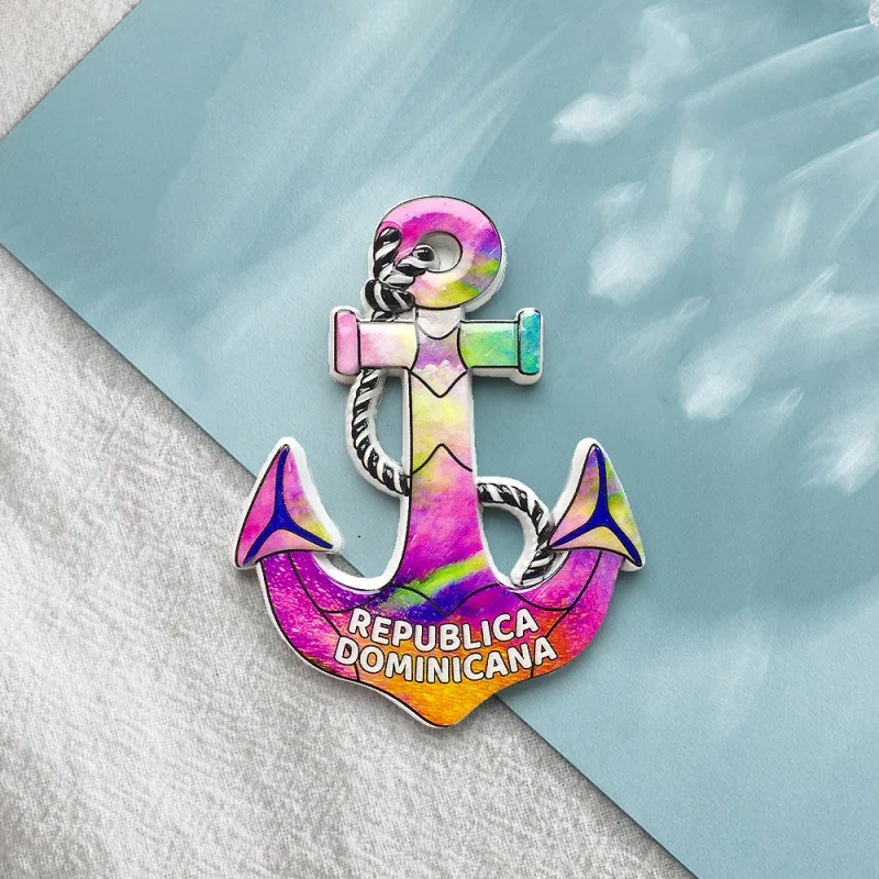 

Dominican Republic Anchor Creative Refrigerator Magnet Travel Home Decoration Collection Souvenir Gift