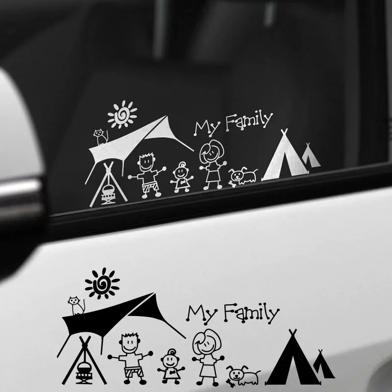 

Family Camping Picnic Car Stickers Outdoor Decoration for Electric Bike Body Decals