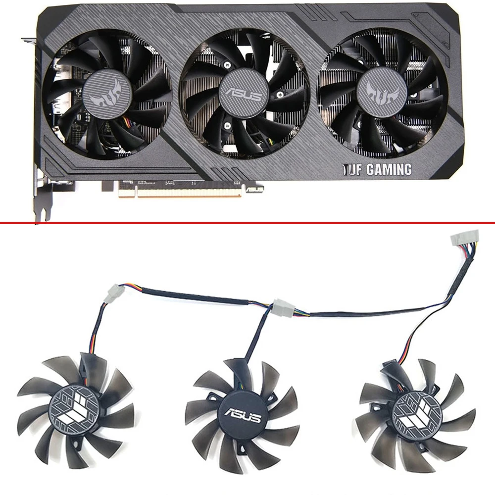 冷却ファンasus radeon rx 5700 xt 8ギガバイトtuf oc gtx 1660/ti gtx 1660スーパーグラフィックスカードファン交換75ミリメートル7pin FD8015U12S