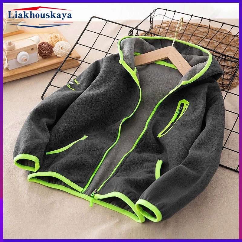 Children Fleece Jacket Boys 2022 Autumn Spring Kids Outerwear Boy Warm Coats Teenager Girls Double-Sided Velvet Clothing