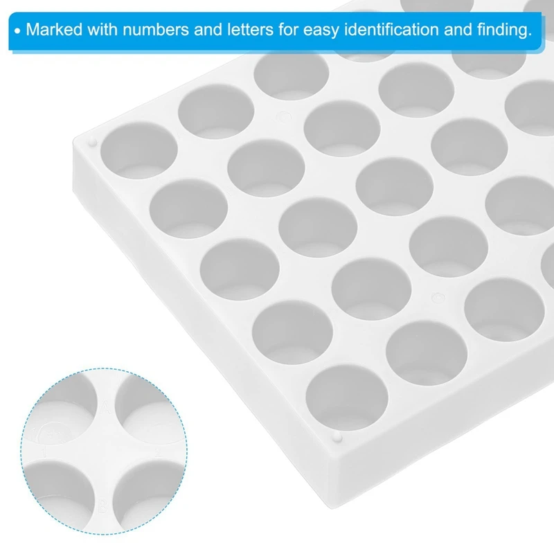 Vial Rack for Autosampler Vials, Vial Tray Holder 40-Well Stackable Test Tube Rack Vial Holder 10ml White-FABY