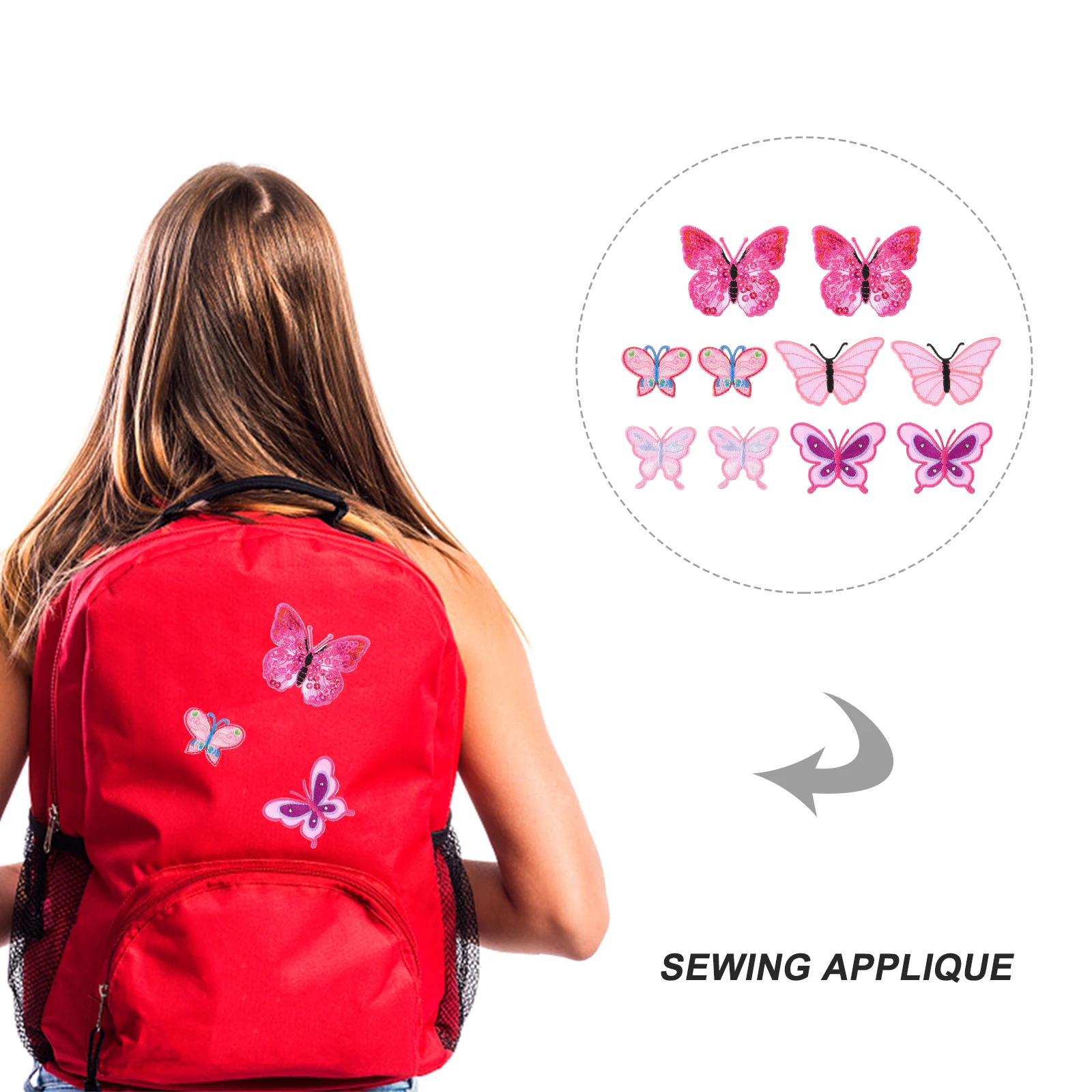 

10Pcs Embroidered Patch Clothing Hot Melt Applique Animals Stickers Butterfly DIY Patches For Clothes Decoration Thick Texture