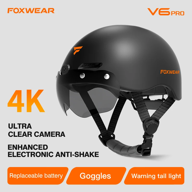 

FOXWARE Outdoor Sports Head Wearable Helmet WIFI 4K HD Camera Mini Action Camcorder Profissional Biking Climbing Sport Cam P2P