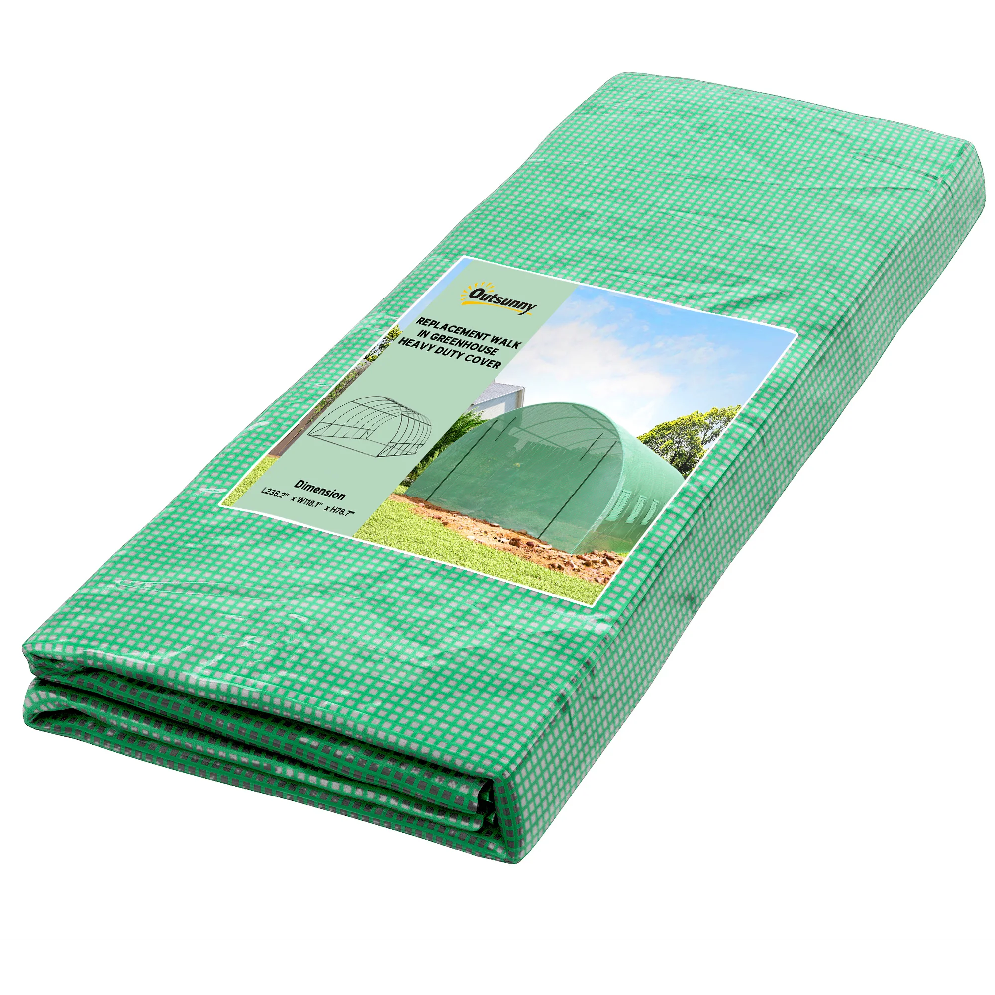 Additional Hot House / Plant Nursery Cover & Tarp w/ Zipper Door & Windows