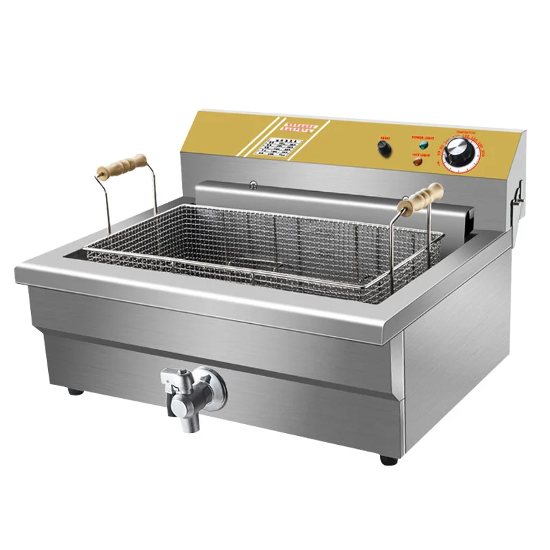 CommercialDeep Fryer Stainless Steel Countertop Potato Chips Chicken Frying Machine for Restaurant Food Truck Kitchen Use