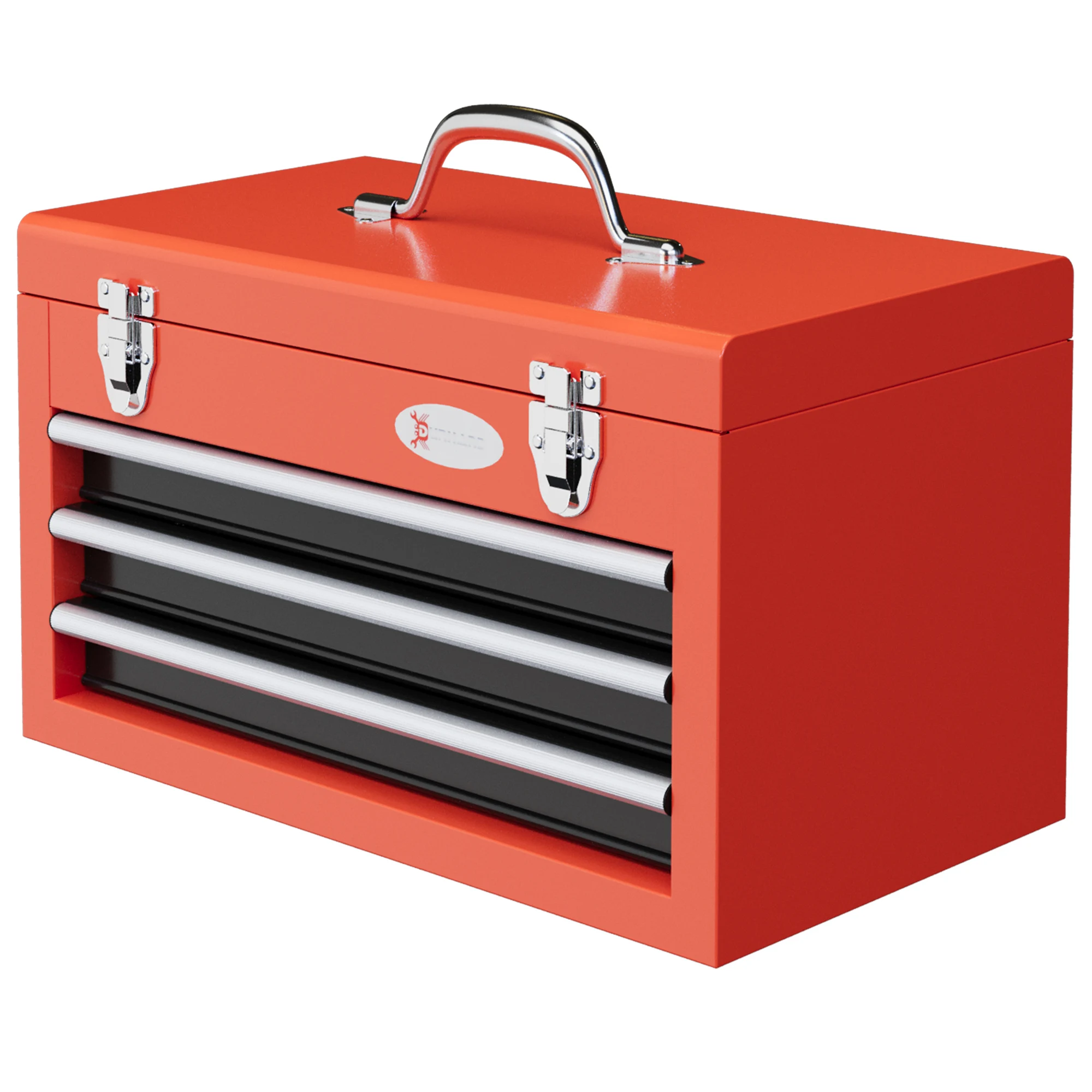 DURHAND steel tool box with 3 drawers 45x24x27 cm red