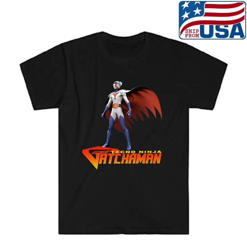 Gatchaman G-Force TV Show Men's Black Size S to 5XL
