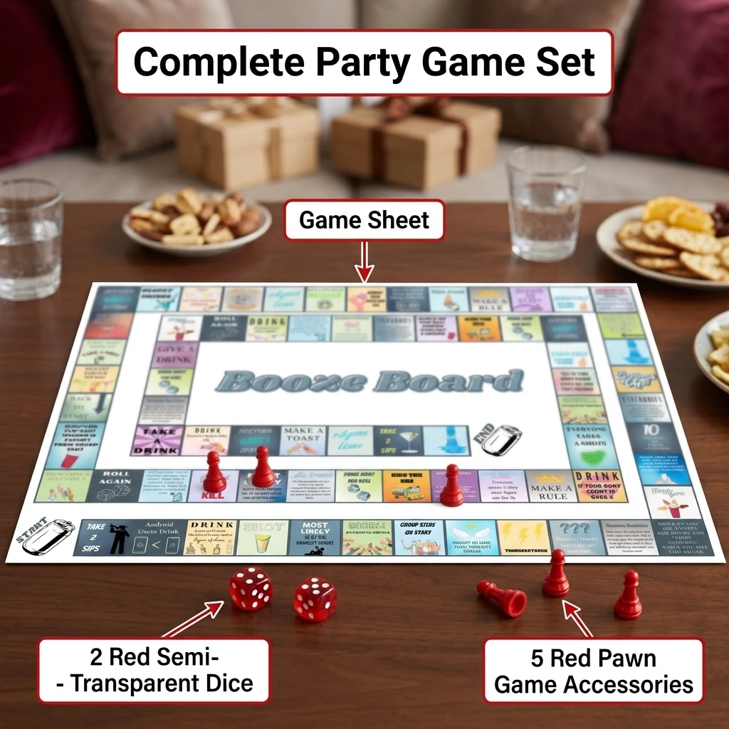 Adult Party Game Set 1 Paper Game Sheet 2 Dice 5 Pawns Funny Group Interactive Activity Friends Gathering Night Out