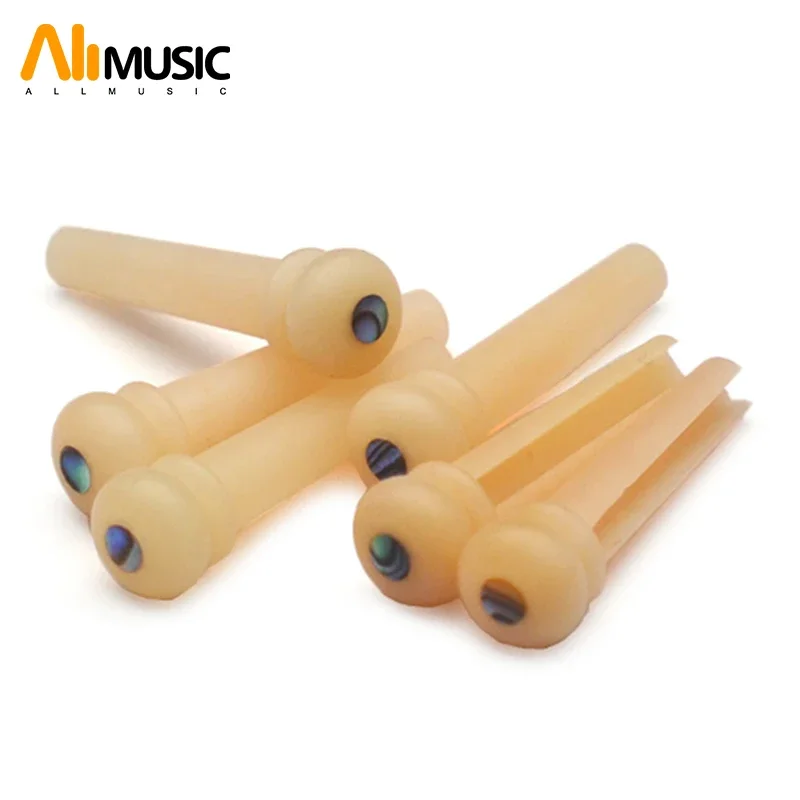 30Pcs Natural Bone Colour Bridge Pins for Acoustic Guitar String Nial Pin Bone Parts Original Colour of Bone Guitar Parts