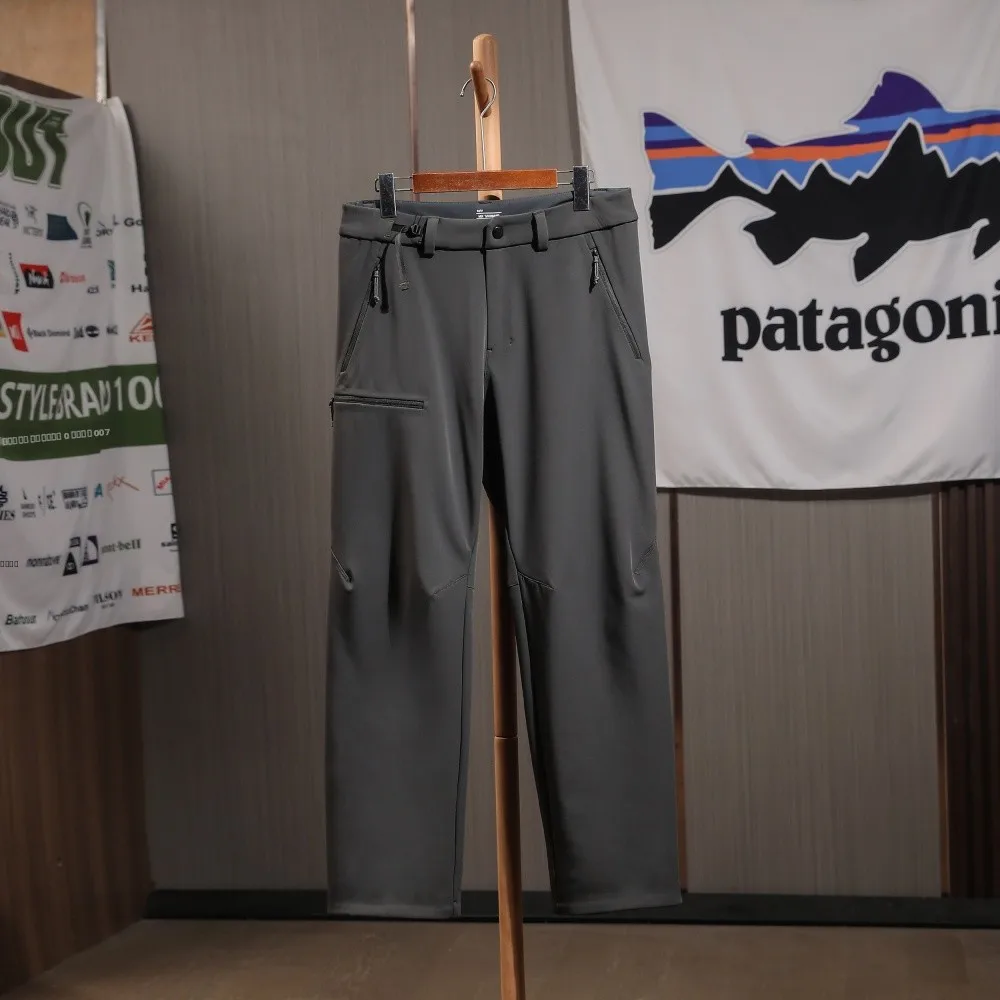 

Высококачественные мягкие брюки с 3D-формированием, мужские, для активного отдыха, с подкладкой, теплые, ветрозащитные, повседневные, из полиэстера, нейлона, спандекса