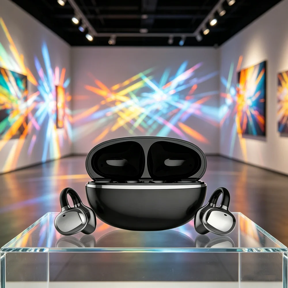 Auriculares Bluetooth Originales con Clip para la Oreja, Auriculares de Conducción Ósea, Auriculares Inalámbricos Estéreo con Bajos, Auriculares Deportivos con Micrófono