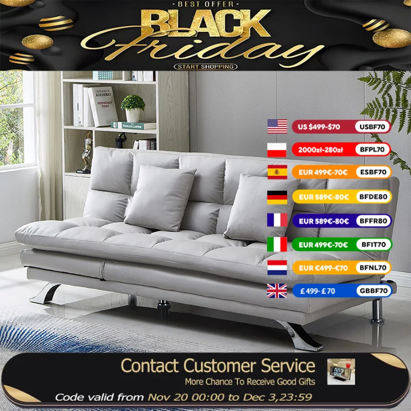 

Gray Aesthetic Living Room Sofas 3 Seater Luxury Foldable Bedroom Sofa Bed Recliner Modern Nordic Schlafsofa Bett Furniture Home