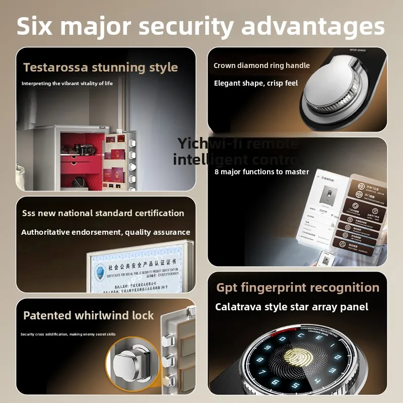 safe, home anti-theft, fingerprint password, safe, small office, hidden storage in the wall