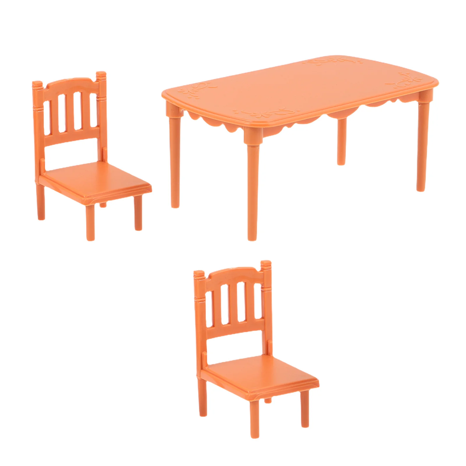 

1Set Miniature Dollhouse Furniture Mini Table and Chair for Dollhouse Dining Room Realistic Design Easy to Handle Pretend Play