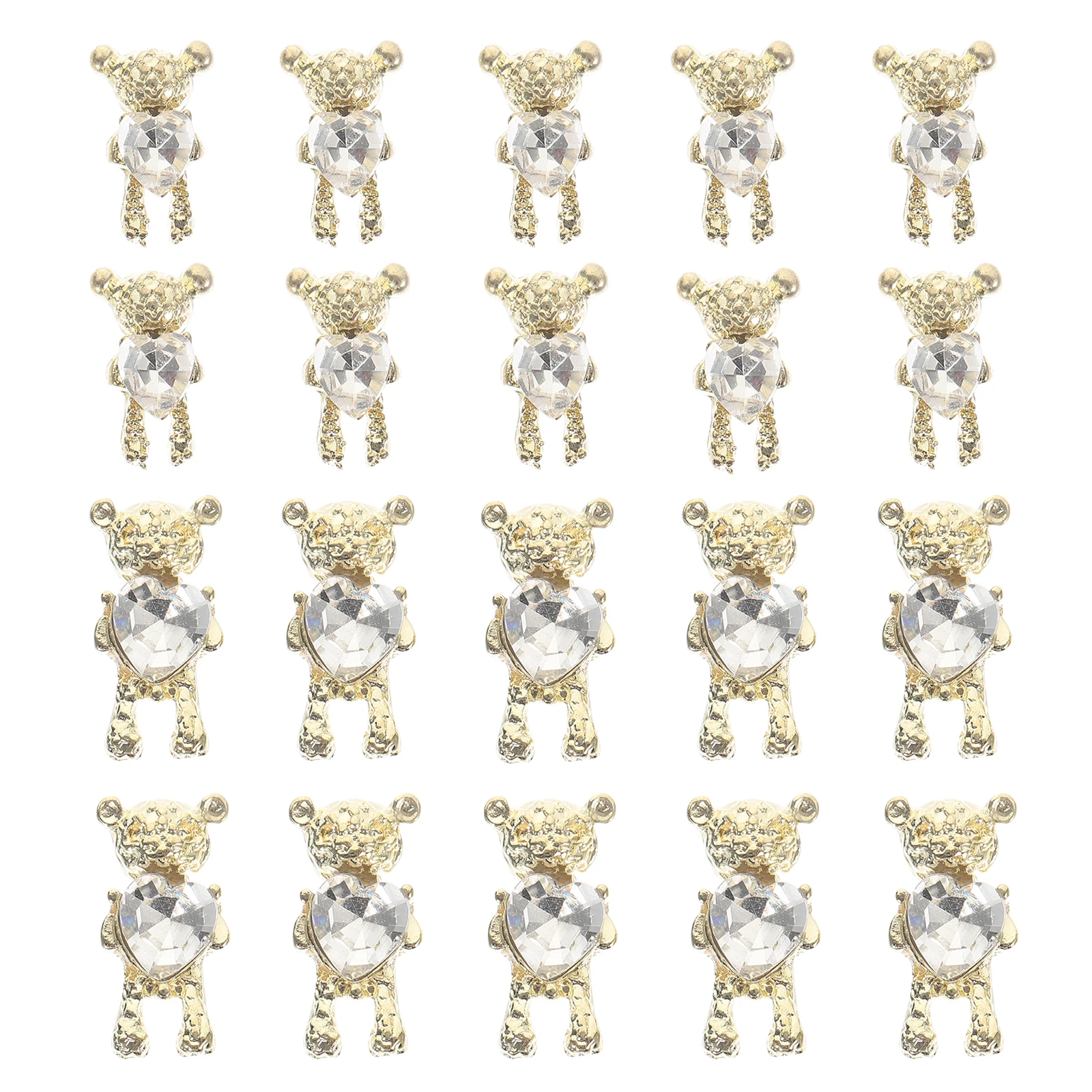 

3D Bear Nail Art Decors Zinc Alloy Gems DIY Manicure Accessories Charm For Nails Long Lasting Use Easy Install
