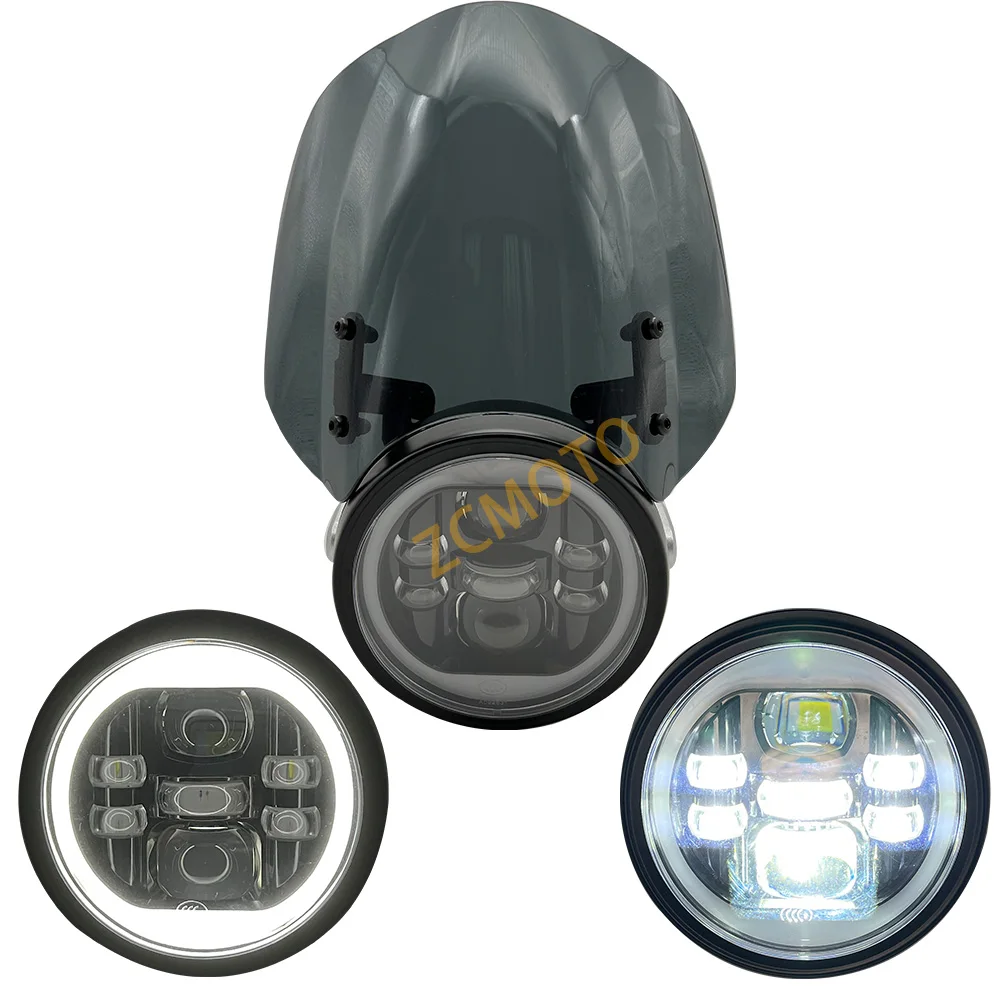 Motorcycle Accessories Modified Round Lamp Retro Headlight LED Headlight Assembly Suitable For Haojue TR300