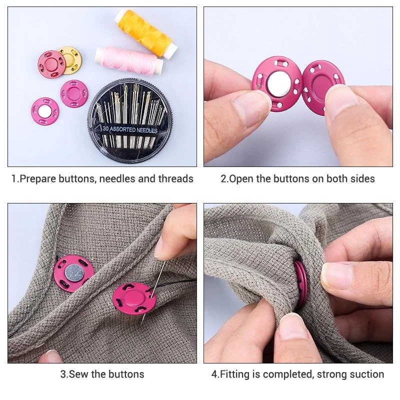 Magnetic Buttons Invisible Button for Needlework Use for Jacket/Coat/Cardigan/Bag DIY Sewing Snap Buttons for Clothing