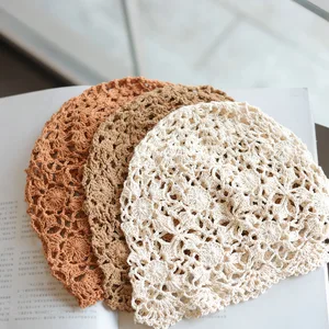 春と夏の女性のための手作りのかぎ針編みのかぎ針編みの編みパイルキャップ、ボヘミアンエスニックスタイル、ニッチなデザイン、くぼみのつま先キャップ 10ベストセールスクロシュビーニー-10