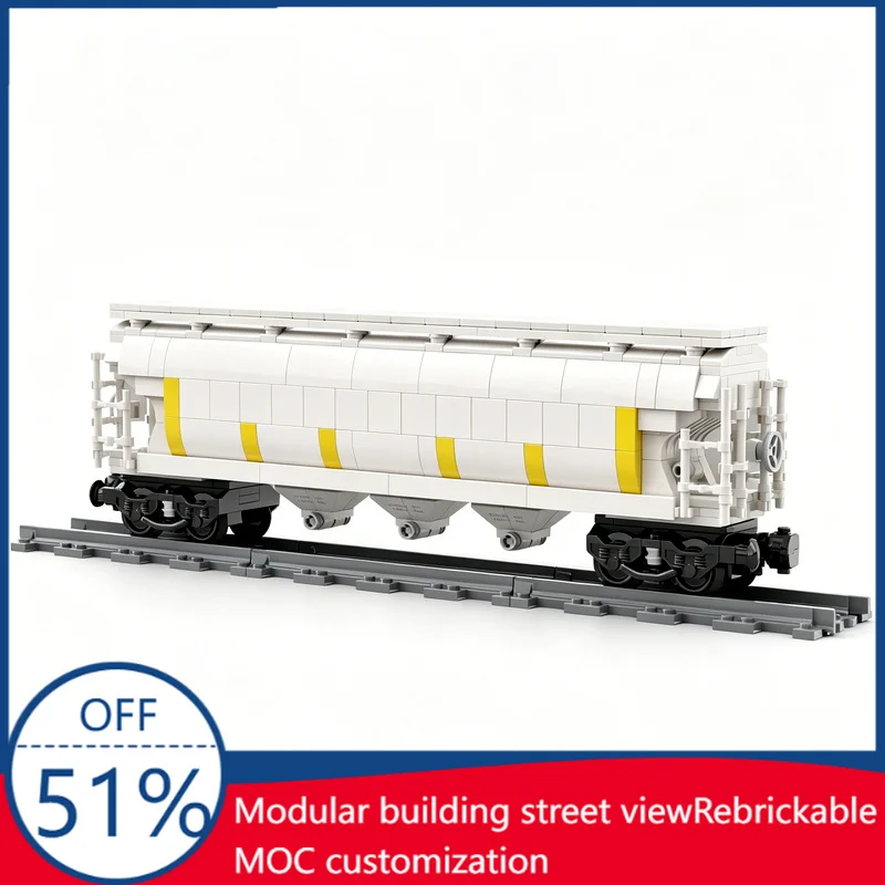 

NEW 548Pcs MOC Train Hopper Wagon Model Building Blocks Modular Assembly Toy Railway Educational Birthday Gift For Children Boys
