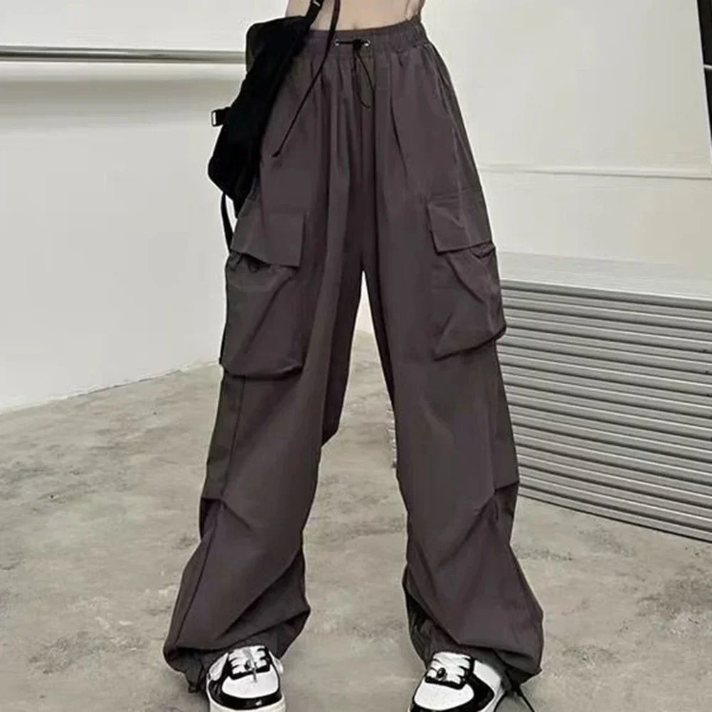 Harajuku Oversized Cargo Parachute Pants Women Streetwear Vintage Y2k Hip Hop Wide Leg Joggers Baggy Sweatpants Techwear